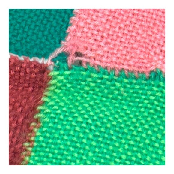 Vintage Handwoven Wheelchair Checkered Wool Throw Blanket Patchwork Fringe READ - Picture 3 of 5